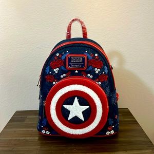 NWT Loungefly Captain America 80th Anniversary Backpack